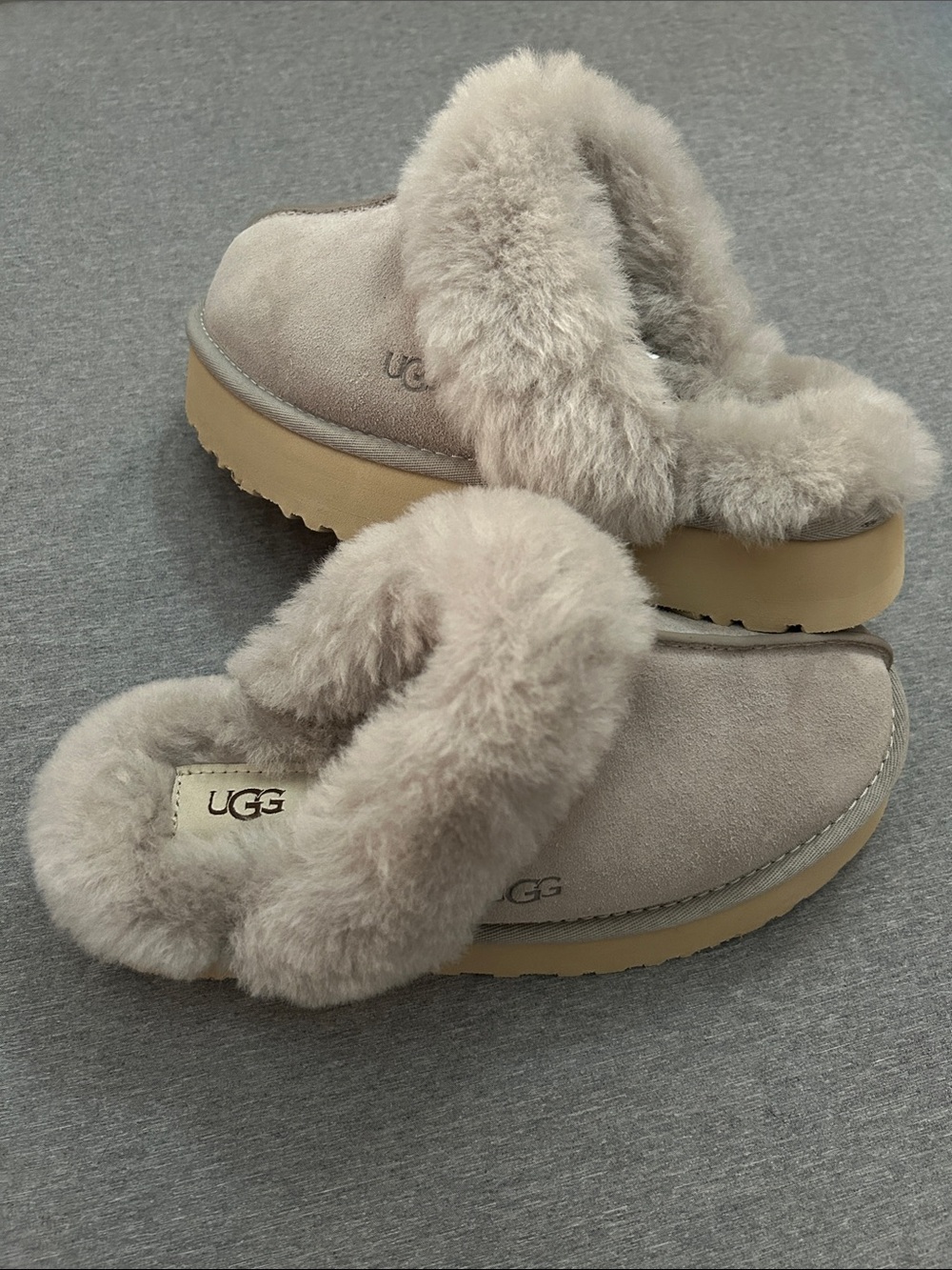 UGG Women's Suede Shearling Slippers - Light Taupe